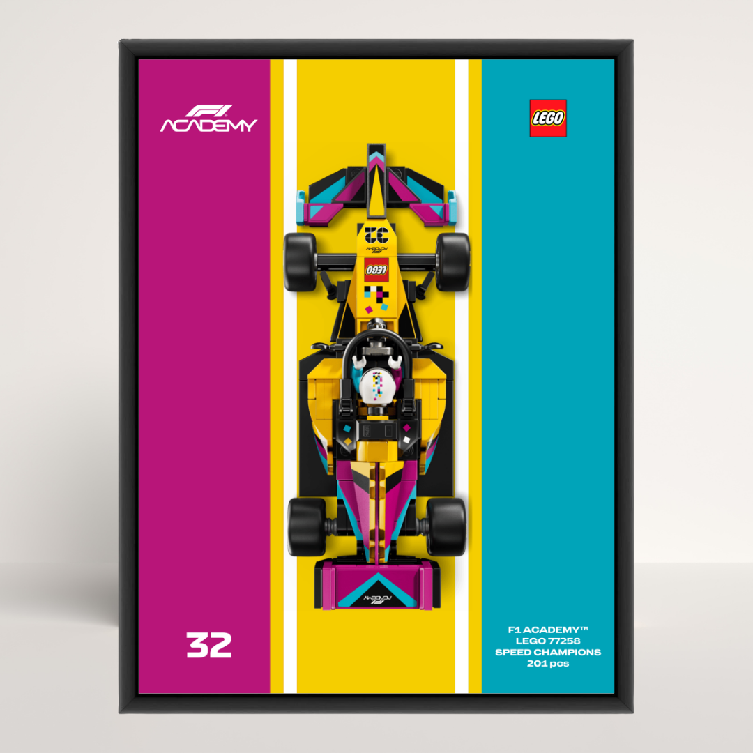 🏁 Cadre d'Exposition pour LEGO® Speed Champions : Voiture de course F1 ACADEMY™ (18x24cm)