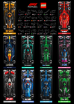 Affiche (design B) F1 2024 50x70cm  design des 24 circuits pour 10 voitures LEGO Speed Champions.