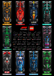 Affiche (Design F) F1 2024 50x70cm design des 24 circuits pour 10 voitures LEGO Speed Champions.
