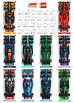Affiche (design A) F1 2024 50x70cm design des 24 circuits pour 10 voitures LEGO Speed Champions.