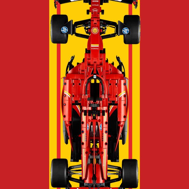 Détails HD de l'affiche design A pour cadre Ferrari SF-24 LEGO Technic.