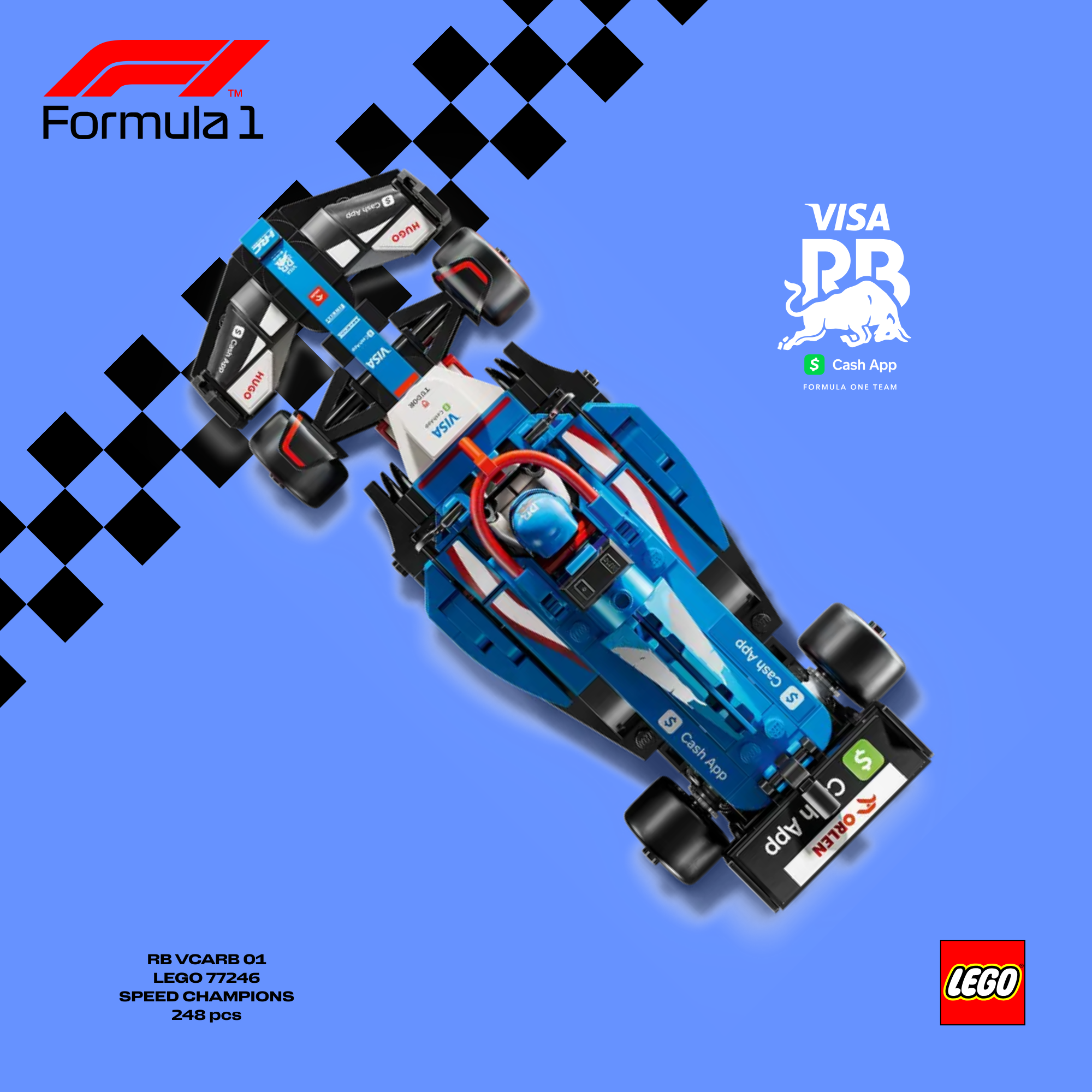 Visuel technique et artistique design C pour tableau mural LEGO VCARB F1 Astella Bricks.