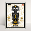 Cadre d'exposition alu argent Astella Bricks pour set 77252 et ses deux figurines, fond Design B.