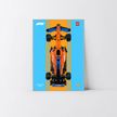 Support mural premium argent pour monoplace McLaren F1 42141 LEGO avec affiche Design A.
