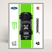 Support mural en aluminium argent pour voiture LEGO Speed Champions Hoonicorn de Ken Block 77262.