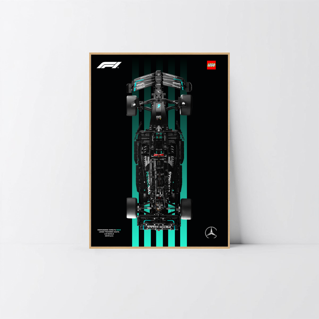 Vitrine murale alu chêne Astella pour Mercedes-AMG F1 42171, affiche Design C.