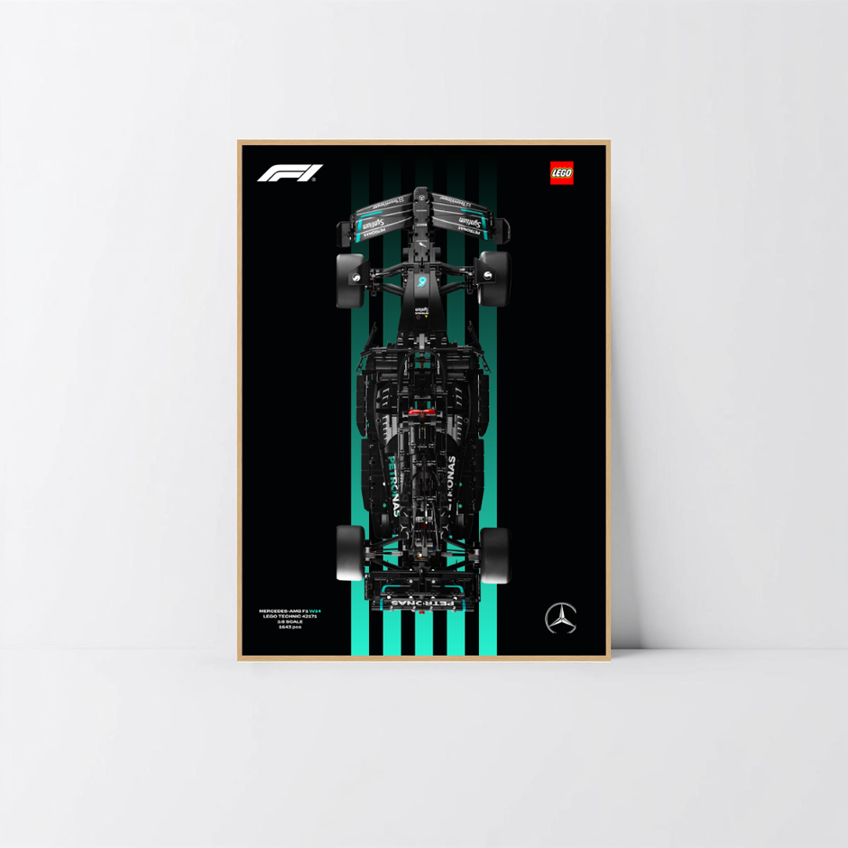 Vitrine murale alu chêne Astella pour Mercedes-AMG F1 42171, affiche Design C.