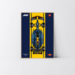 Cadre hybride aluminium chêne pour Red Bull F1 1/8 LEGO, décoration murale Design A.