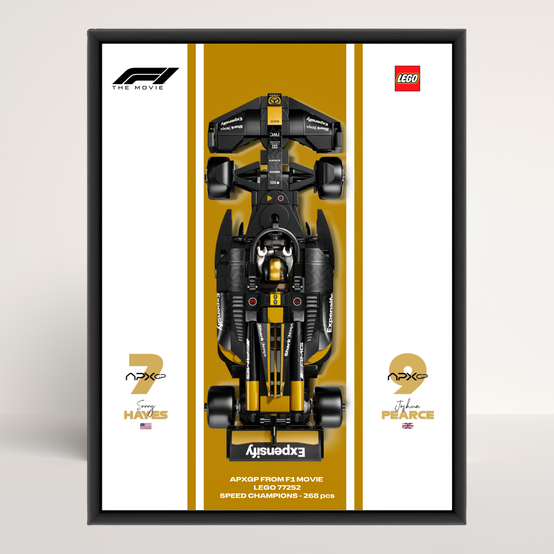 Cadre en aluminium noir Astella au format 18x24cm avec affiche Design A pour LEGO APXGP F1 77252