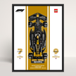 Cadre en aluminium noir Astella au format 18x24cm avec affiche Design A pour LEGO APXGP F1 77252