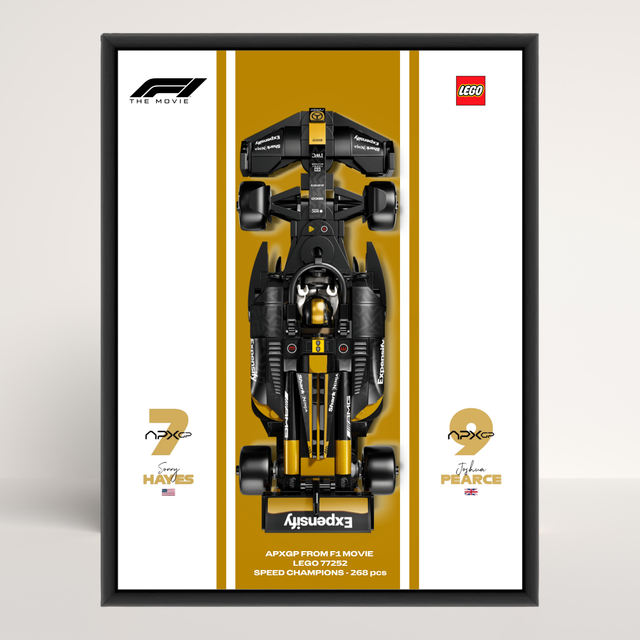Cadre en aluminium noir Astella au format 18x24cm avec affiche Design A pour LEGO APXGP F1 77252