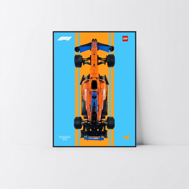 Cadre en aluminium noir Astella avec affiche Design A pour McLaren Formula 1 LEGO Technic 42141.