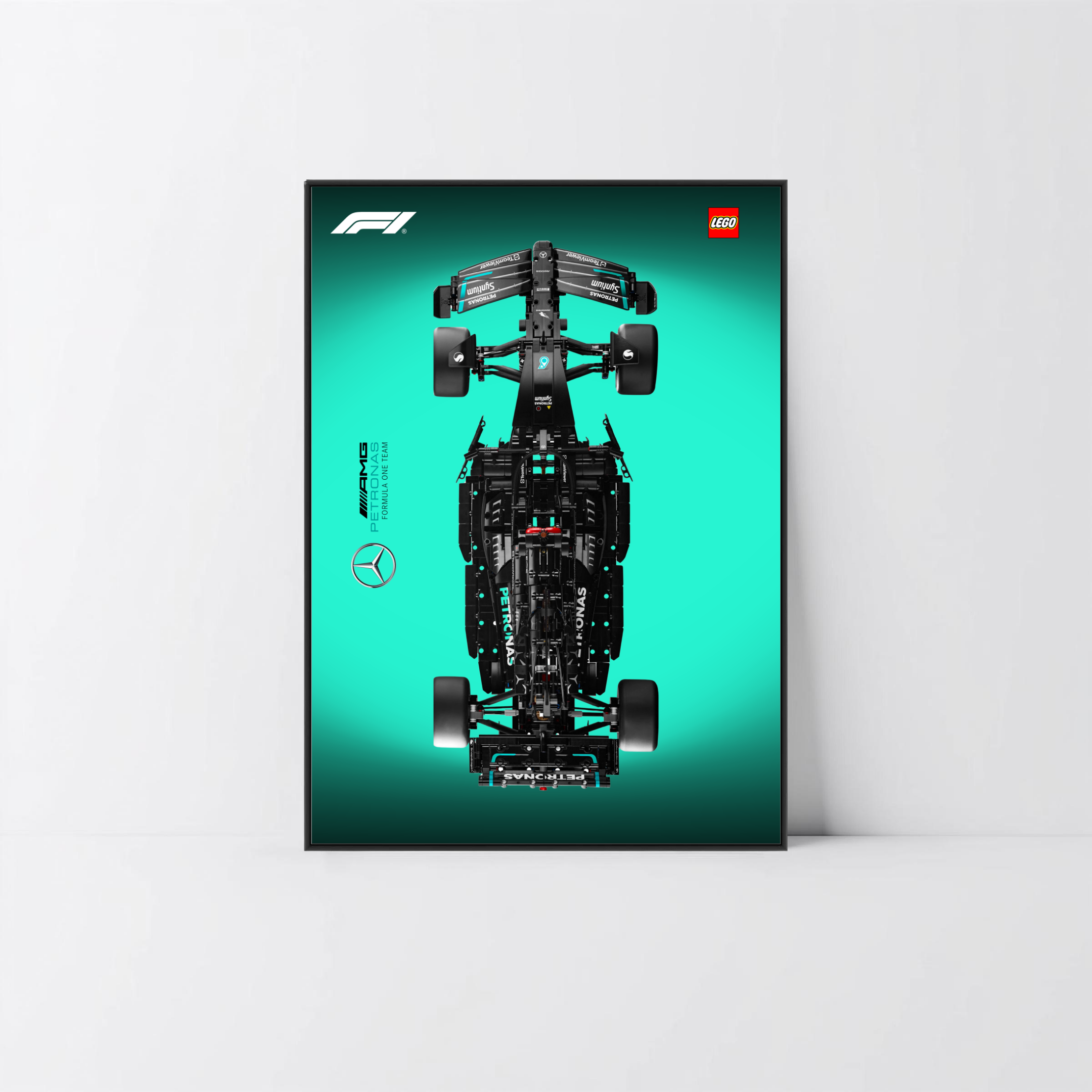 Tableau Masterpiece pour Mercedes F1 42171, finition aluminium noir et Design B.