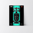 Cadre en aluminium noir Astella avec affiche Design A pour Mercedes-AMG F1 LEGO 42171.