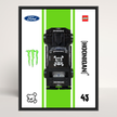Support mural en aluminium noir pour voiture LEGO Speed Champions Hoonicorn de Ken Block 77262.