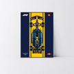 Cadre en aluminium noir Astella avec affiche Design A pour Red Bull Racing RB20 F1 LEGO Technic 42206.