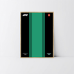 Cadre en bois de chêne véritable pour Aston Martin F1 LEGO Technic, visuel British Racing Green Design A.