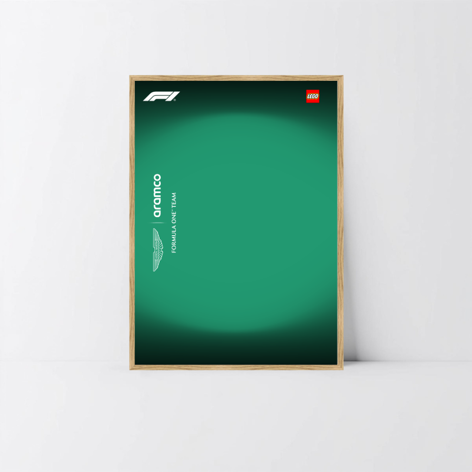 Finition bois chêne et affiche Design B pour mise en valeur de l'Aston Martin 42240.