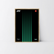Tableau bois chêne Astella Bricks, fond exclusif Design C pour monoplace Aston Martin Technic.