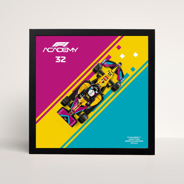 Cadre en bois noir pour F1 ACADEMY LEGO Speed Champions, visuel officiel Design A.