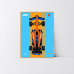 Cadre en bois de chêne véritable pour McLaren F1 LEGO Technic, visuel orange Papaya Design A.
