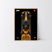 Tableau bois chêne Astella Bricks, fond exclusif Design C pour monoplace McLaren Technic.