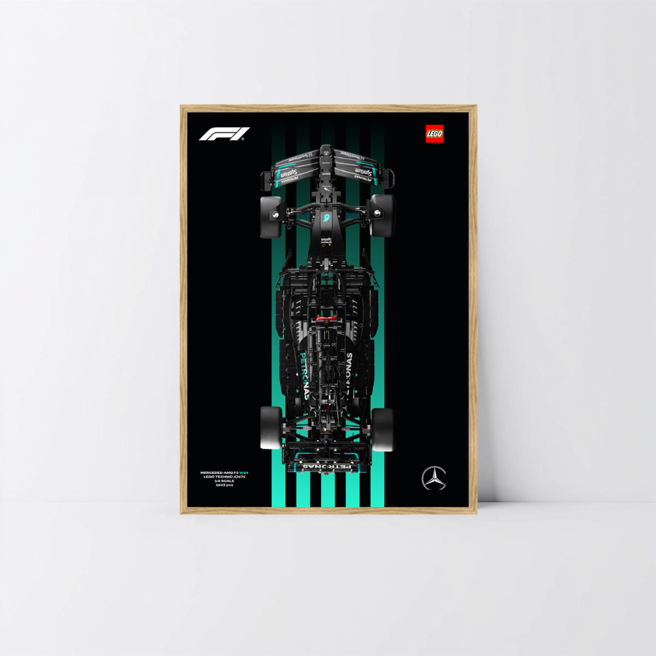 Tableau bois chêne Astella Bricks, fond exclusif Design C pour Mercedes W14.