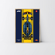Cadre en bois de chêne véritable pour Red Bull F1 LEGO Technic, visuel aux couleurs de l'écurie Design A.