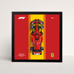 Cadre noir 25x25cm pour LEGO Speed Champions Ferrari F1 avec affiche design A Scuderia.