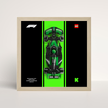 Cadre en bois de chêne pour LEGO Speed Champions Kick Sauber et affiche design A.