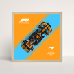 Support mural haut de gamme finition chêne pour voiture LEGO McLaren F1 design B.