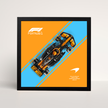Cadre bois noir 25x25cm pour LEGO Speed Champions McLaren F1 et affiche design B.
