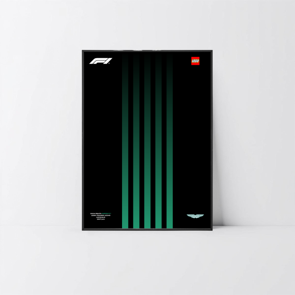 Fixation murale 50x70 PVC noir Astella pour Aston Martin F1 42240, visuel haute définition Design C.