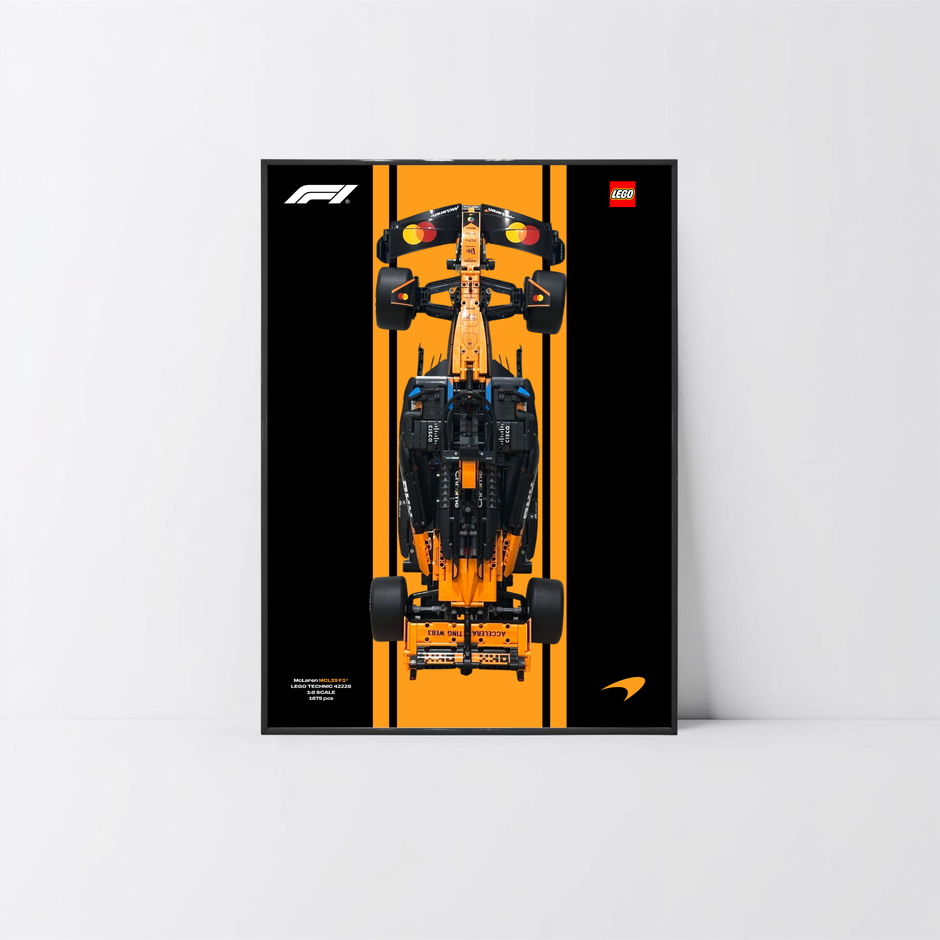Solution d'exposition légère PVC noir pour McLaren F1 42228, affiche Design A.