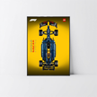 Cadre épuré PVC noir pour LEGO Technic Red Bull Racing RB20, fond graphique Design B.