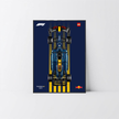 Fixation murale 50x70 PVC noir Astella pour Red Bull F1 42206, visuel haute définition Design C.
