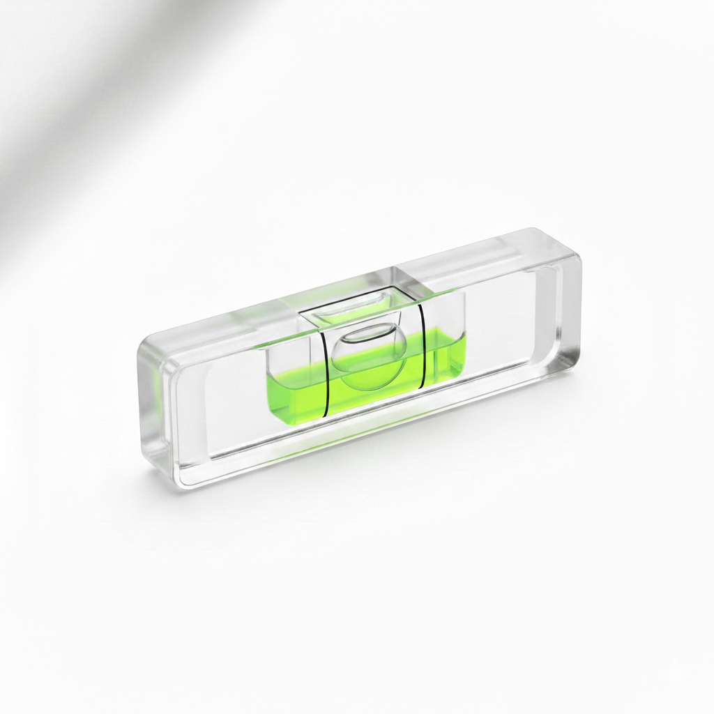 Petit niveau à bulle de précision compact pour alignement de cadres muraux.