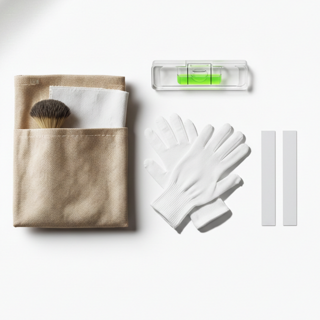 Pack complet Astella Bricks pour installation sans perçage et entretien de cadres LEGO.